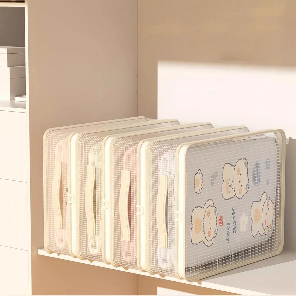 Bed Sheet Organizer Stackable Container Bag with Handle Bedding Storage for Closet Dorm Bedroom Home Duvet Covers Blanket