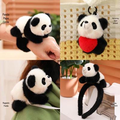 Panda Magnetic Dock: Trendy Giant Panda Clap Hands Toy, Bracelet, Pendant & Keychain
