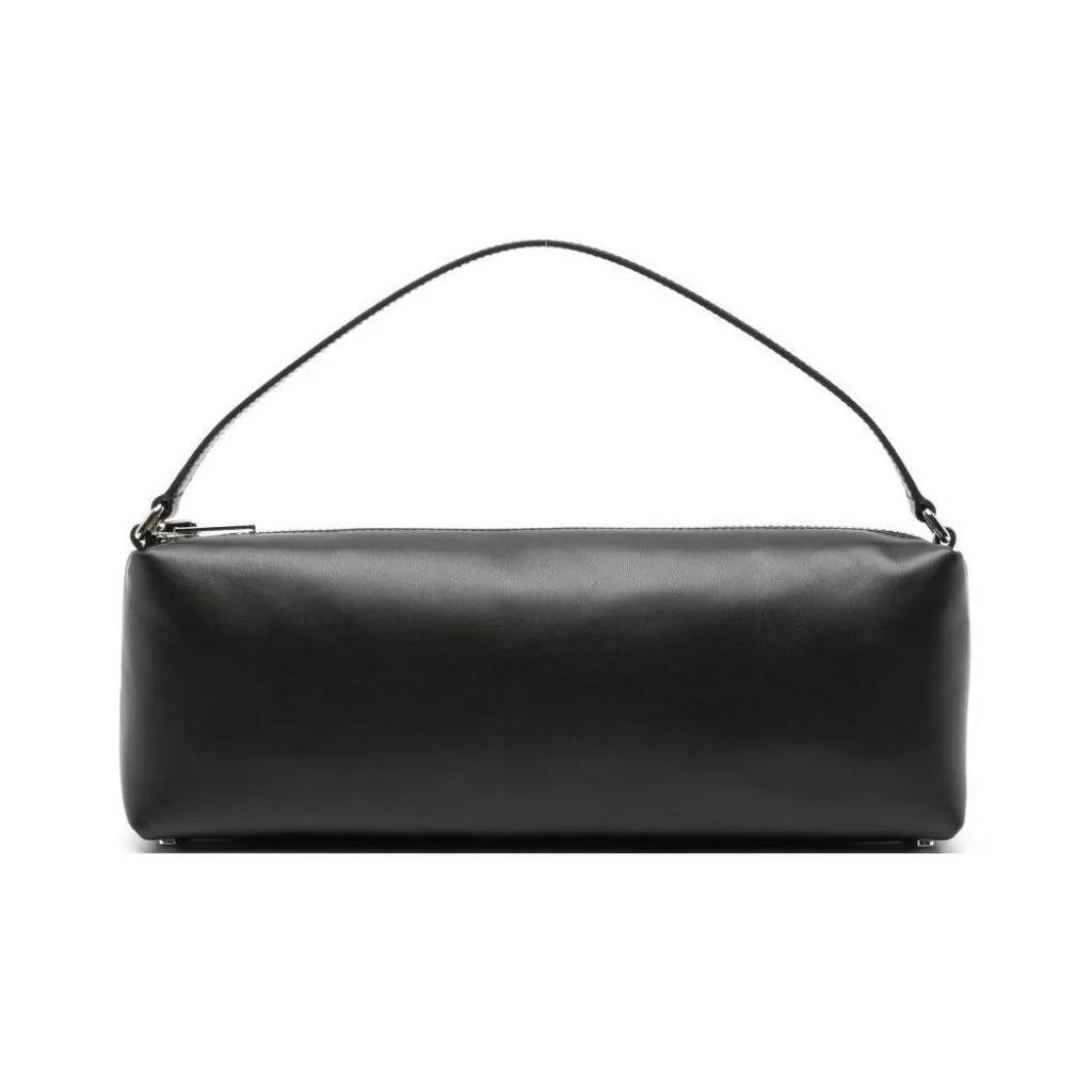 Alexander Wang Heiress Solid Color Zipper Closure Calfskin Handbag Women's Black