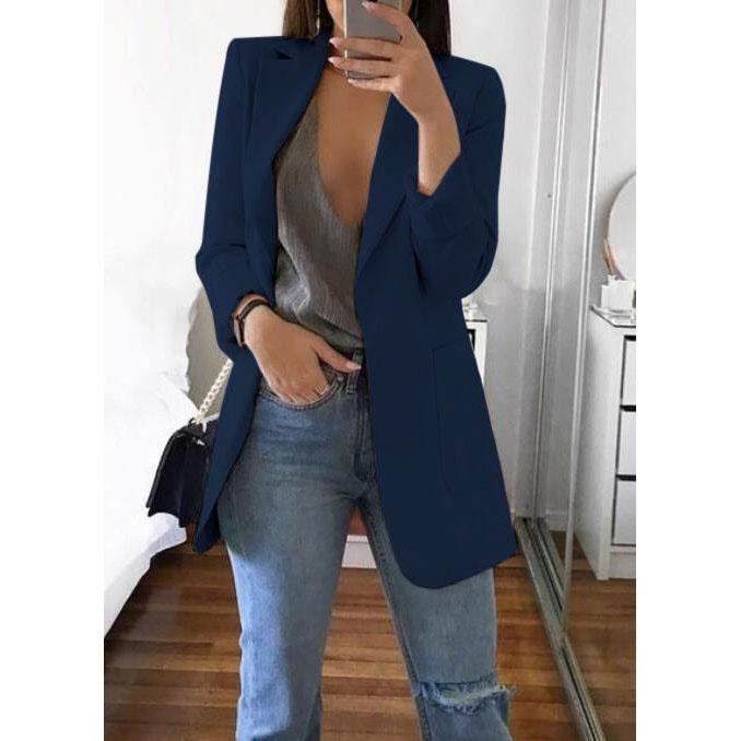 Fashion Casual Suit Polo Neck Slim Fit Cardigan Temperament Women's  Coat Spring and Autumn