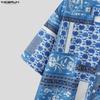 INCERUN Summer Men Lapel Neck Short Sleeve Print Beach Casual Holiday Hawaiian Shirts