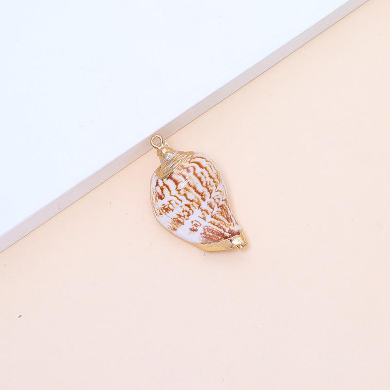 Electroplated Natural Shell Conch Scallop Pendant for DIY Necklace & Bracelet Jewelry