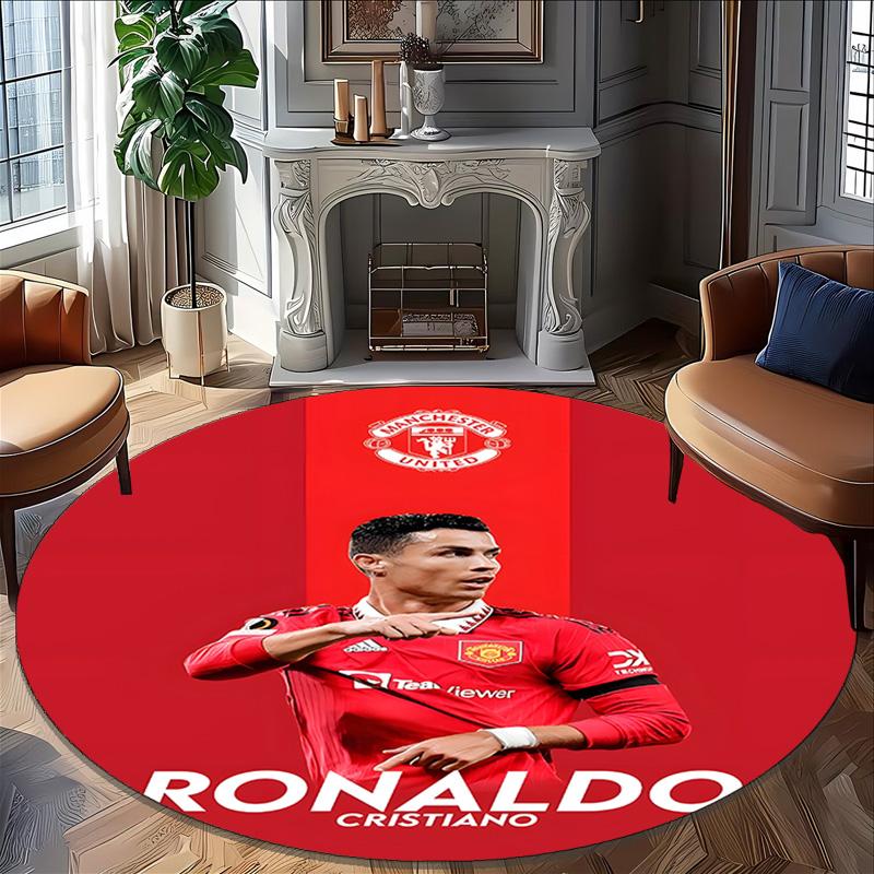 1pc Number 7 Soccer17 Carpet, Round Rug, Comfortable, Suitable for Entryways, Living Rooms, Office, And Bedrooms, Christmas Decoration
