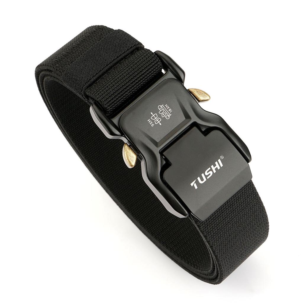 Quick-release aluminum alloy buckle tactical nylon elastic belt tooling outdoor training belt belt belt