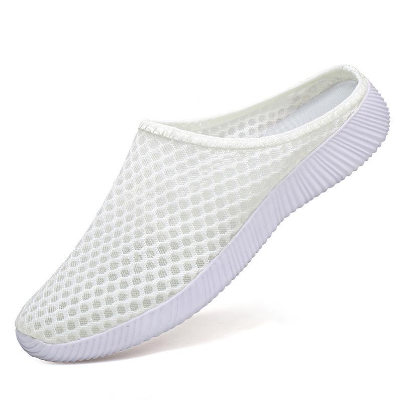 Prodyšné svrchní oblečení velkých velikostí sportovní ležérní fly-woven boty dámské pantofle bez paty na jeden pedál pro líné lidi