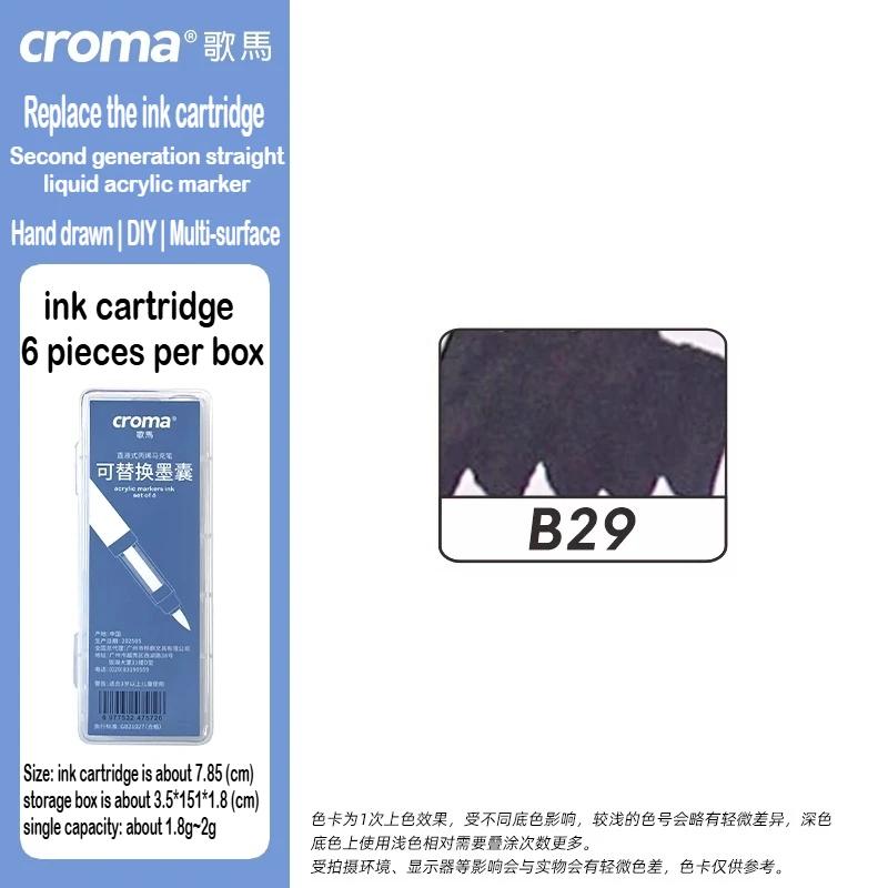 Croma 160/24 Color Replaceable Ink Refill Liquid Soft Tip Acrylic Marker Non Toxic Waterproof School Office Supplies Stationery