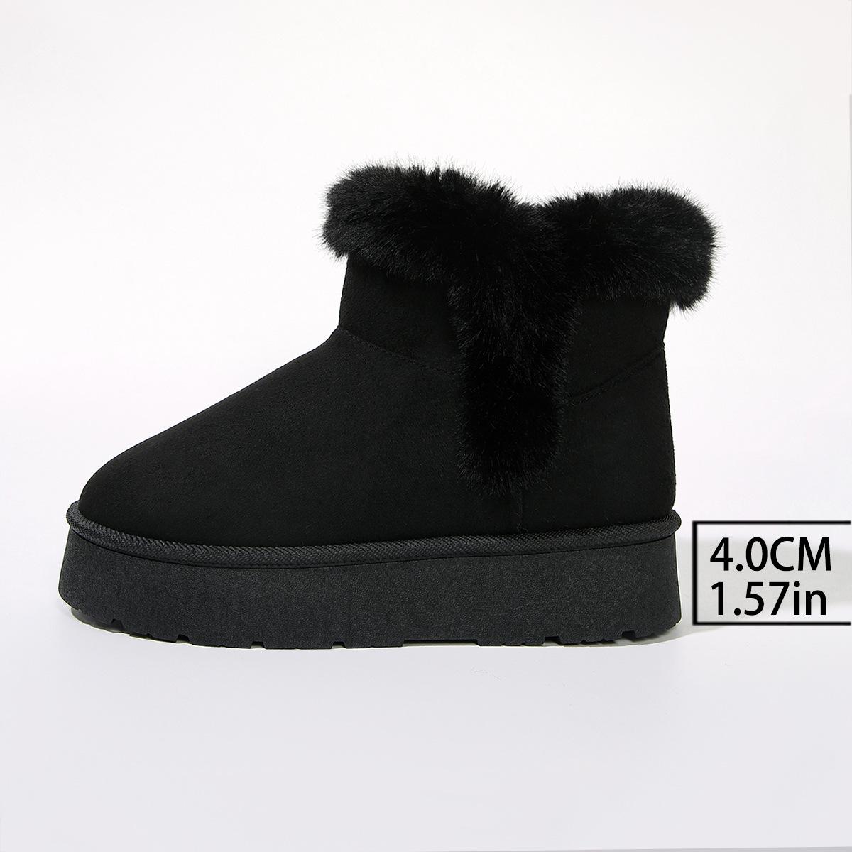 

Зимние высокие короткие сапоги-трубы с толстым флисом для женщин 40