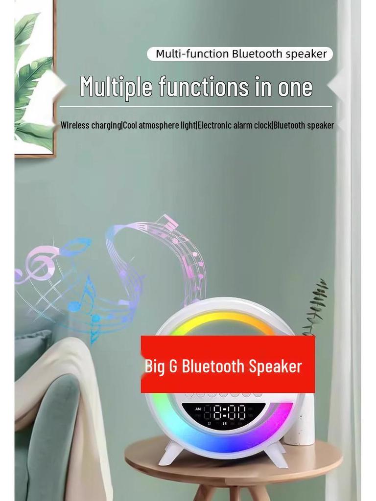 2025 Best-selling Bluetooth Speaker - Wireless Charger, Alarm Clock, and Ambient Light, with Multifunctional Smart Features.