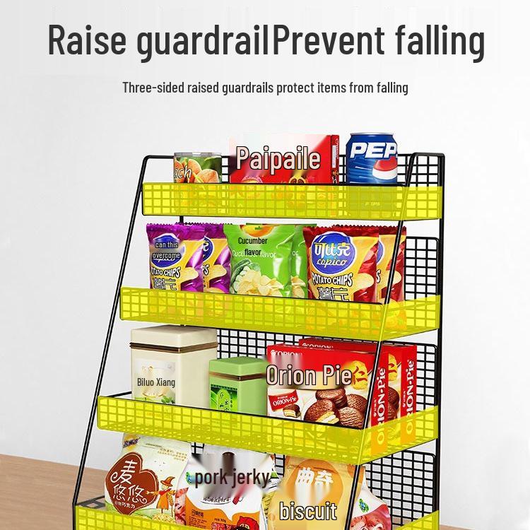 Snack & Beverage Display Rack for Convenience Stores - Multi-Layer Shelf for Checkout Counter