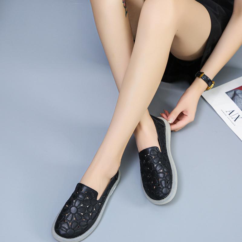 2026 New Large Size Women's Shoes Spring and Summer Version of Hollow Flat Shoes Women's Foot Soft-soled Tsutsu Shoes Woman