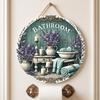 2D Flat Door Wall Decor Lavender Flower Decorative Board Hanging Decoration  Wall Hanging