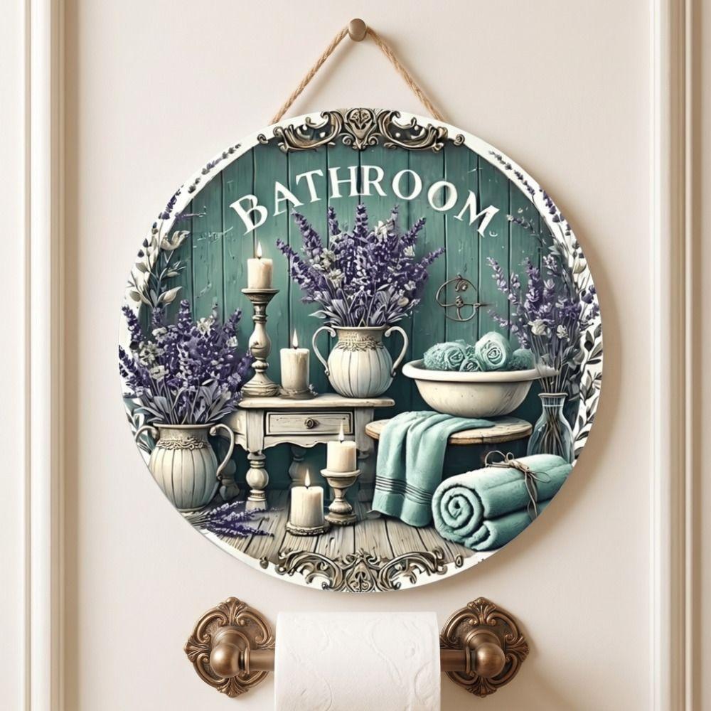 2D Flat Door Wall Decor Lavender Flower Decorative Board Hanging Decoration Wall Hanging