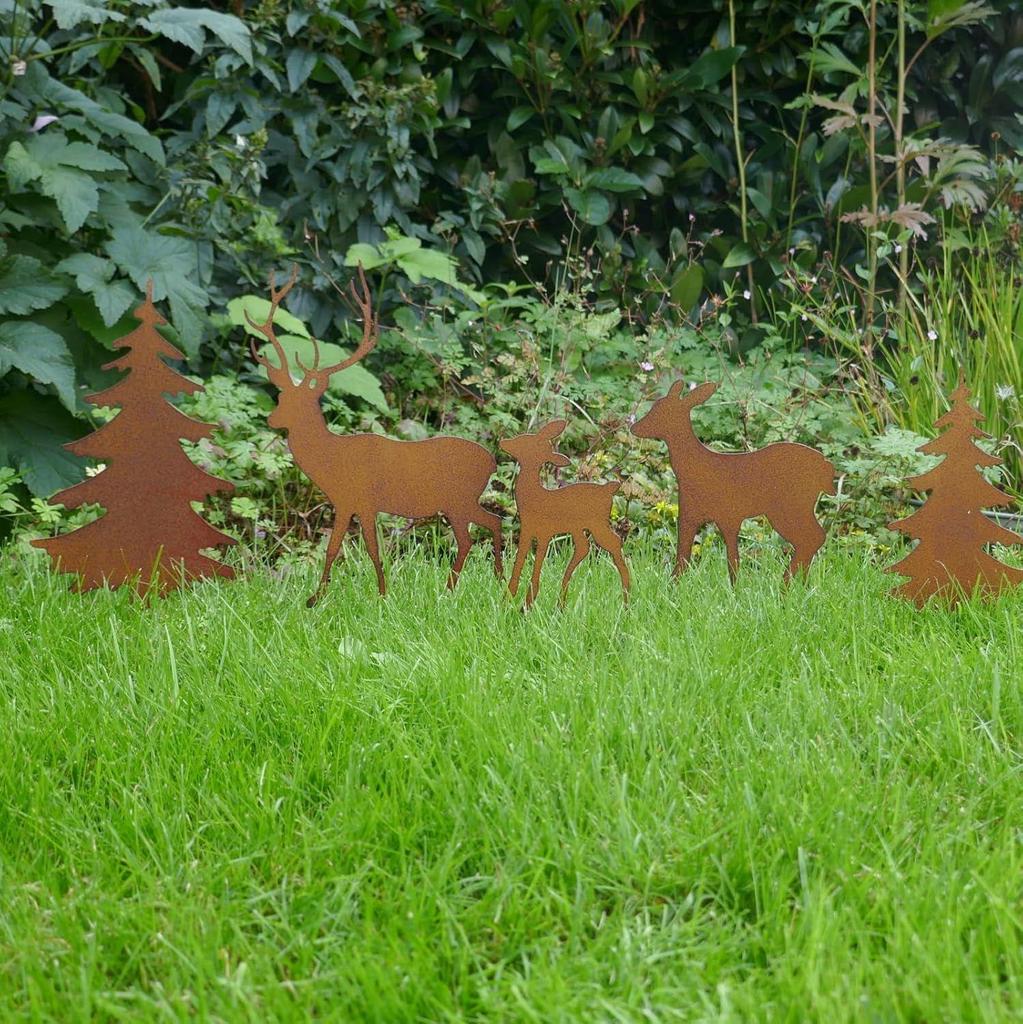 Outdoor Metal Reindeer Silhouette Christmas Decoration for Garden and Courtyard