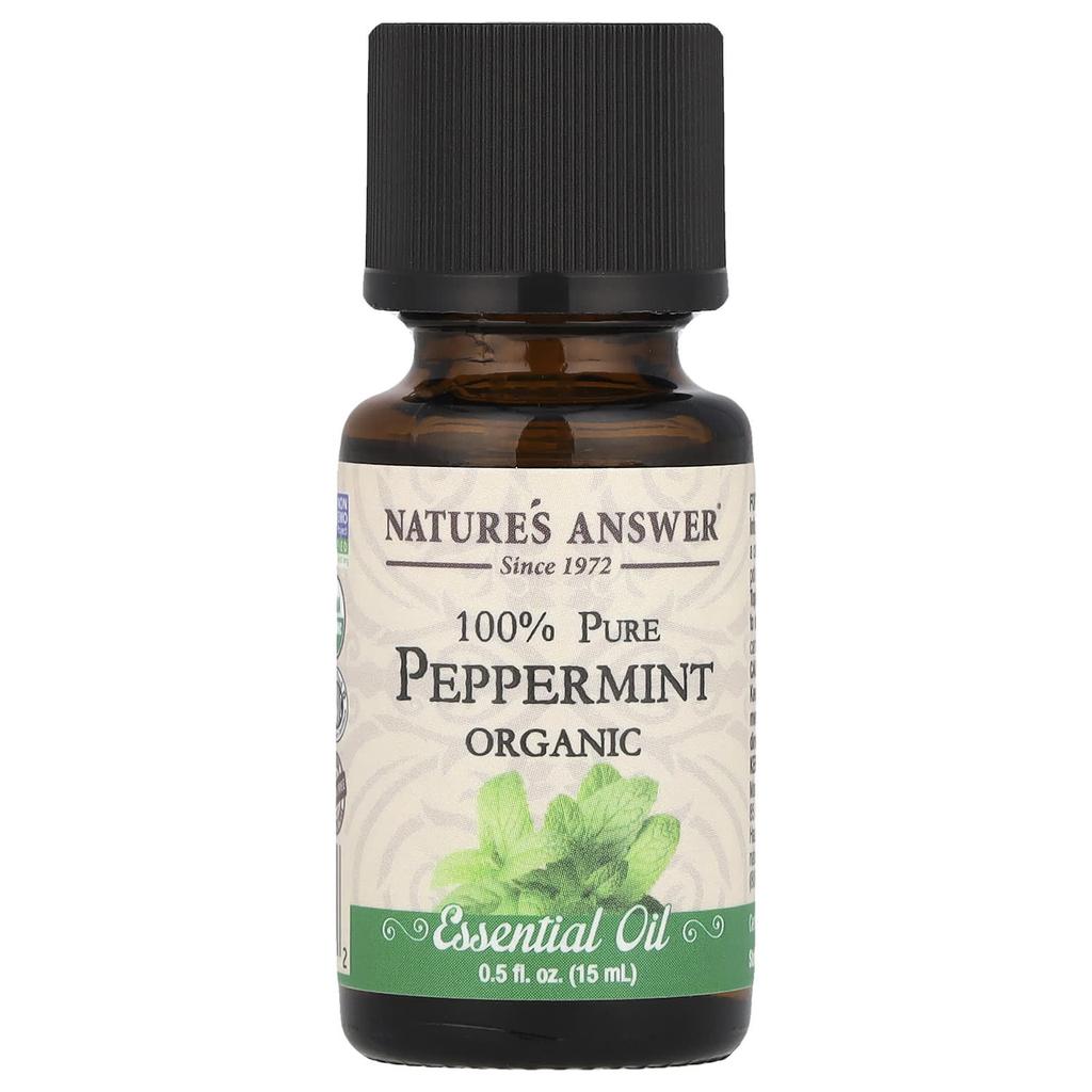 Nature'S Answer, Organic Essential Oil, 100% Pure Peppermint, 0.5 Fl Oz (15 Ml)