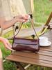 Fashion ladies shiny crossbody bag stylish elegant shoulder bag wine red small underarm bag versatile solid color clutch bag