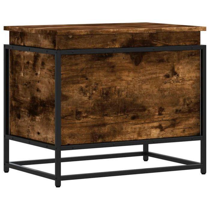 Boîte de rangement avec couvercle chêne fumé bois d ingénierie