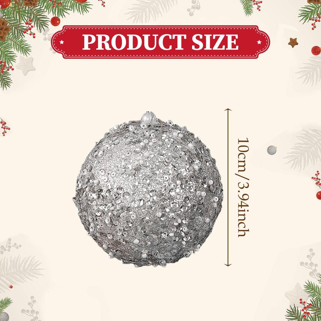 4 Pieces Christmas Ball Ornaments Tree Decorations for Restaurant