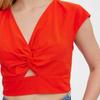 Red Chest Knot Crop Top Woman VERO MODA