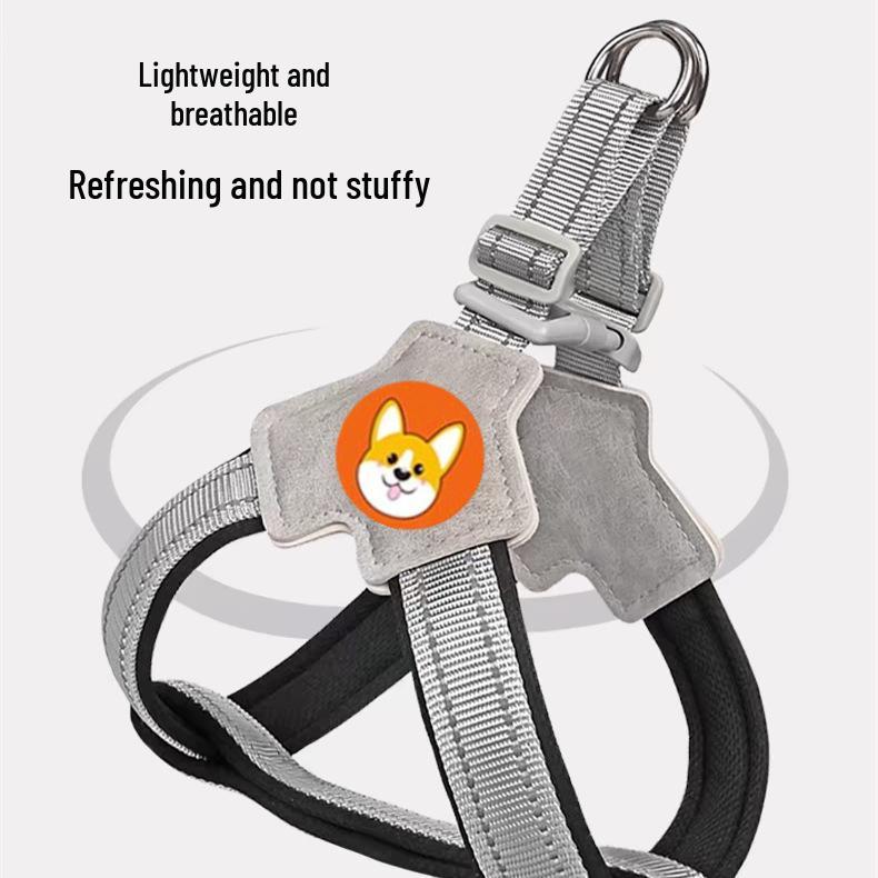 Breathable Dog Harness Vest with Leash for Shiba Inu, Corgi & Small to Medium Dogs