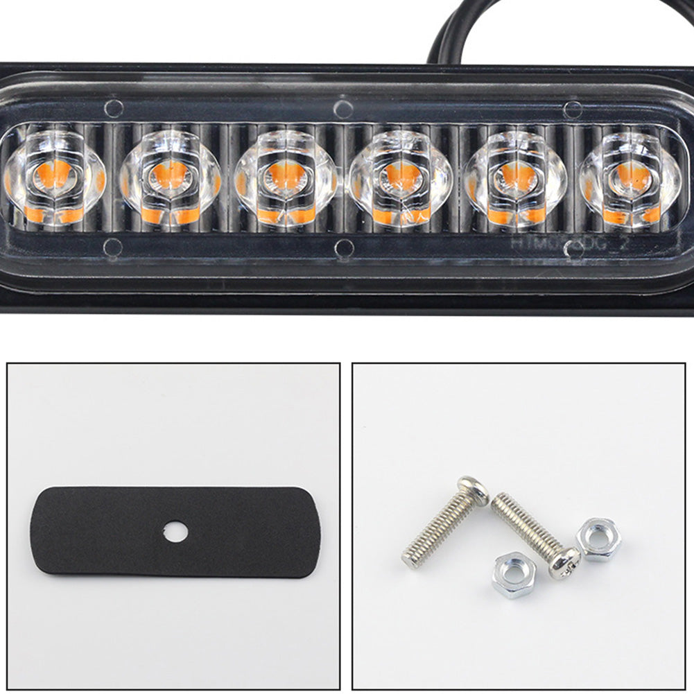 12V/24V Truck 6SMD LED Constant Warning Light Side Marker Grille Lightbar Car Beacon Indicators Light Lamp Amber Traffic Light