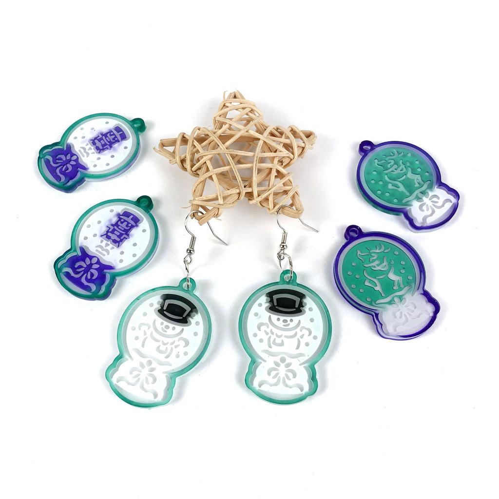 6 Stück Glänzende Silikonharzformen Kristallkugel Schlüsselanhängerform DIY Anhänger Ornamente Ohrringe Epoxidharz Bastelform