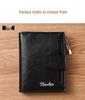 Men's Youth Trifold Leather Wallet with Multi-Card Slots - Stylish Korean Vertical Design