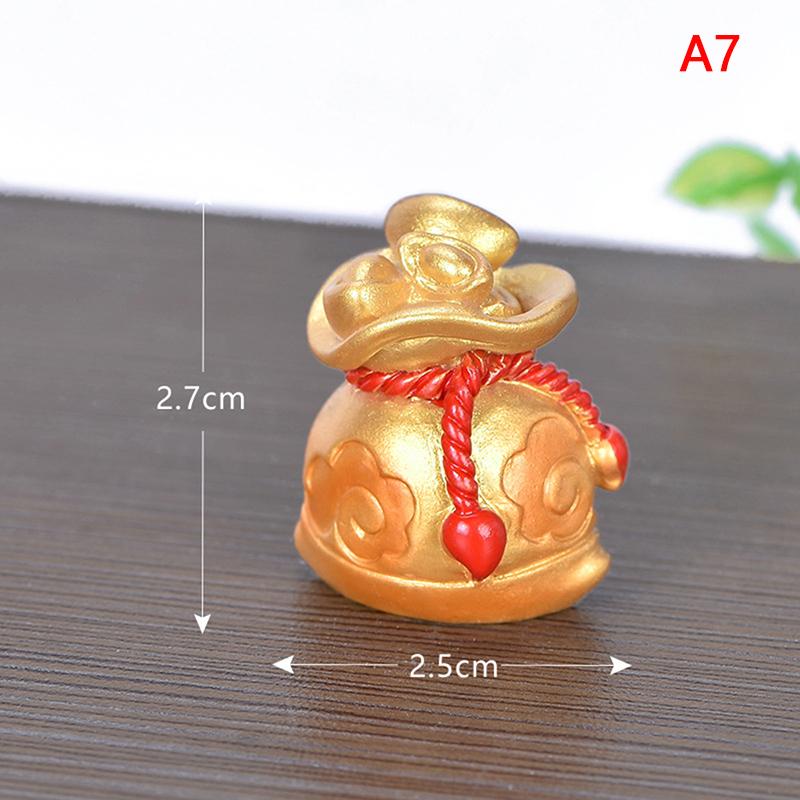 Feng Shui Auspicious Fa Cai Money Tree Gold Ingot Bag Lucky Fortune Spring Festival Mascot Desktop Ornament Car Home Decor Craft