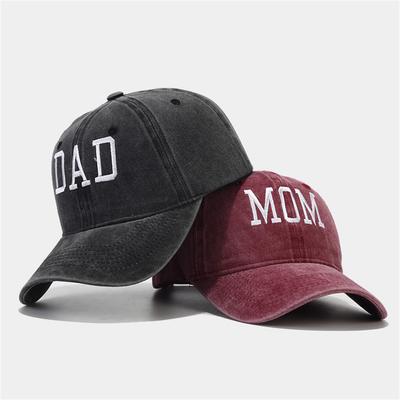 Casquette de Baseball Brodé DAD MOM Mode Femmes Hommes Haut Doux Snapback Chapeau de Soleil Sport Chapeau Anti-UV Réglable Casquettes de Loisir Extérieur