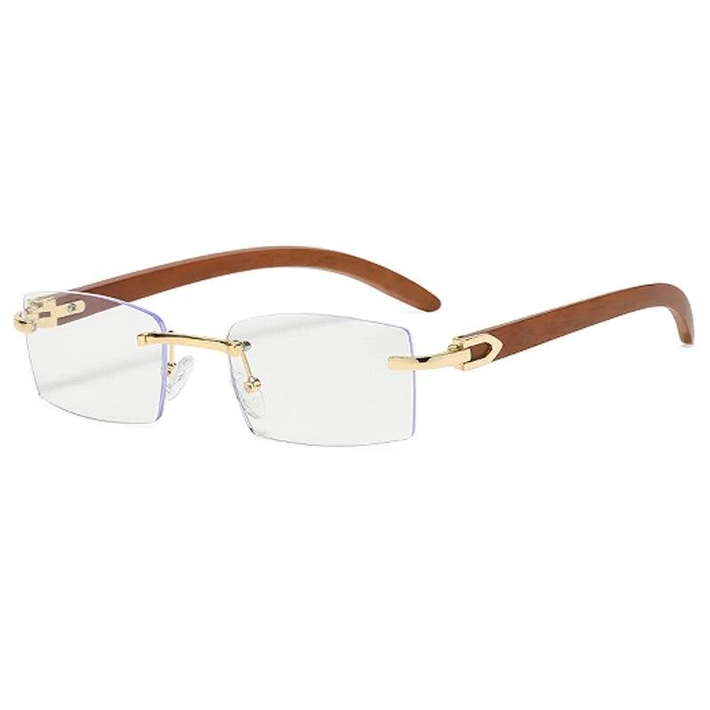 Fashion Sunglasses Men Ultra Clear Rimless Sunglasses Ocean Slice Diamond Trimming