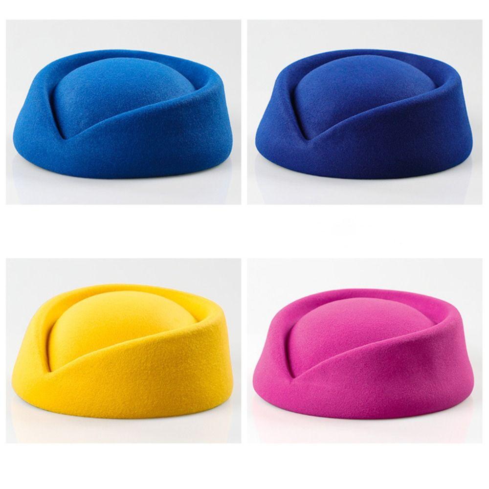 Fashion Stage Performance Beret Hat Cosplay Masquerade Party Airline Stewardess Caps Uniform Caps