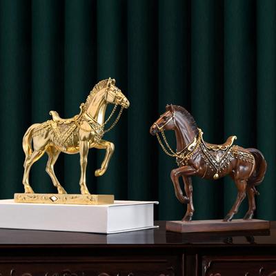 Realistic Horse Figurine Handcrafted Pony Resin Statue Simulated Farm Animal Sculpture Home Office Desktop