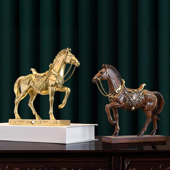 Realistic Horse Figurine Handcrafted Pony Resin Statue Simulated Farm Animal Sculpture Home Office Desktop Decoration Ornament