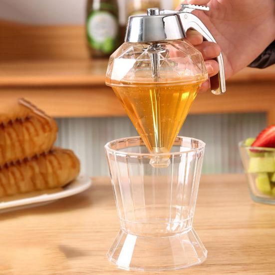 Yousheng 2/3Pcs Maple Syrup Dispensers Honey Jars with Stand Handle Design Large Capacity BPA Free No Drip Honey Holders