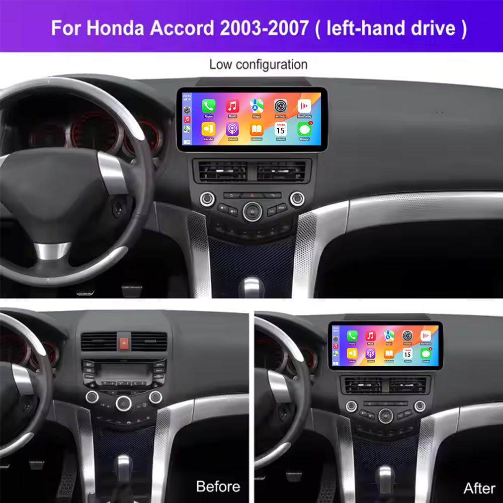 12.3 Inch Touch Screen Wireless Carplay for Honda Accord 2003-2007 GPS Navigation Bluetooth 4G