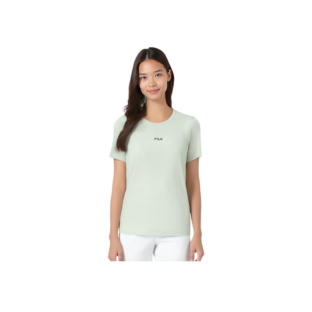 FILA Athletics Fitness Comfortable Versatile Pullover Short Sleeve T-Shirt Women tops Light-Green A11W531104F-GY