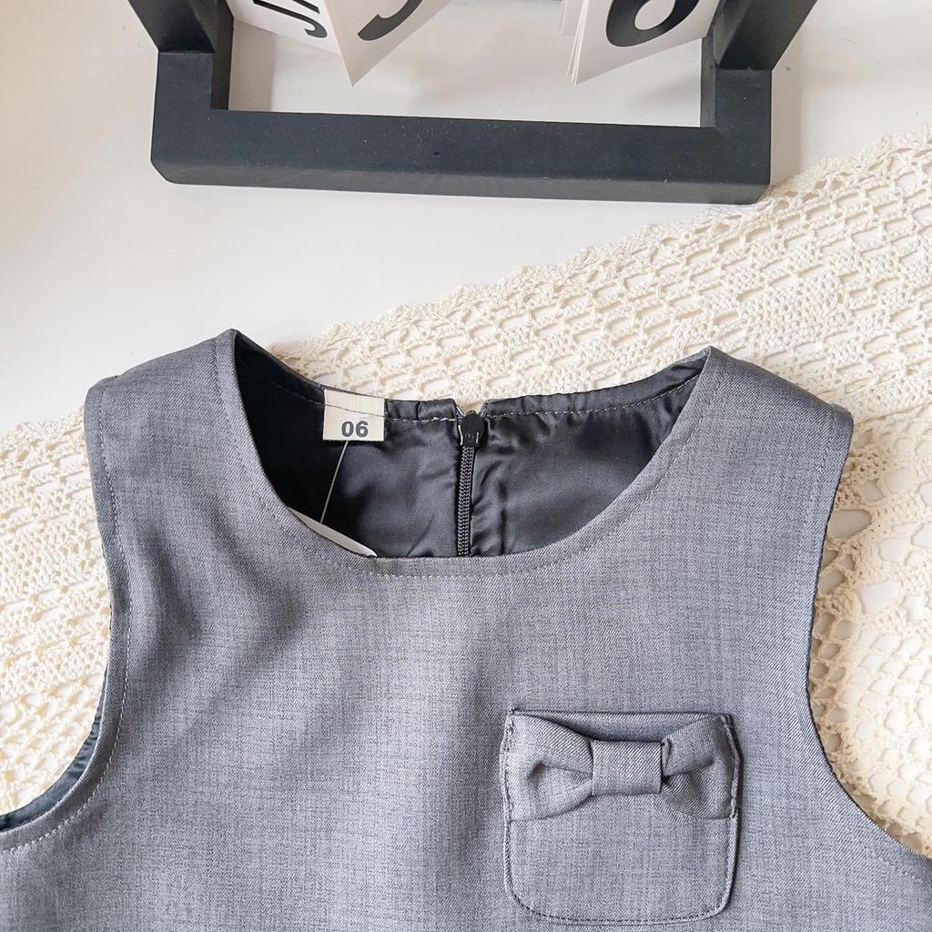 Girls' Korean Style Three-Piece Outfit: Fashionable Vest, Base Shirt & Long Pants for Autumn & Spring (AQB005)