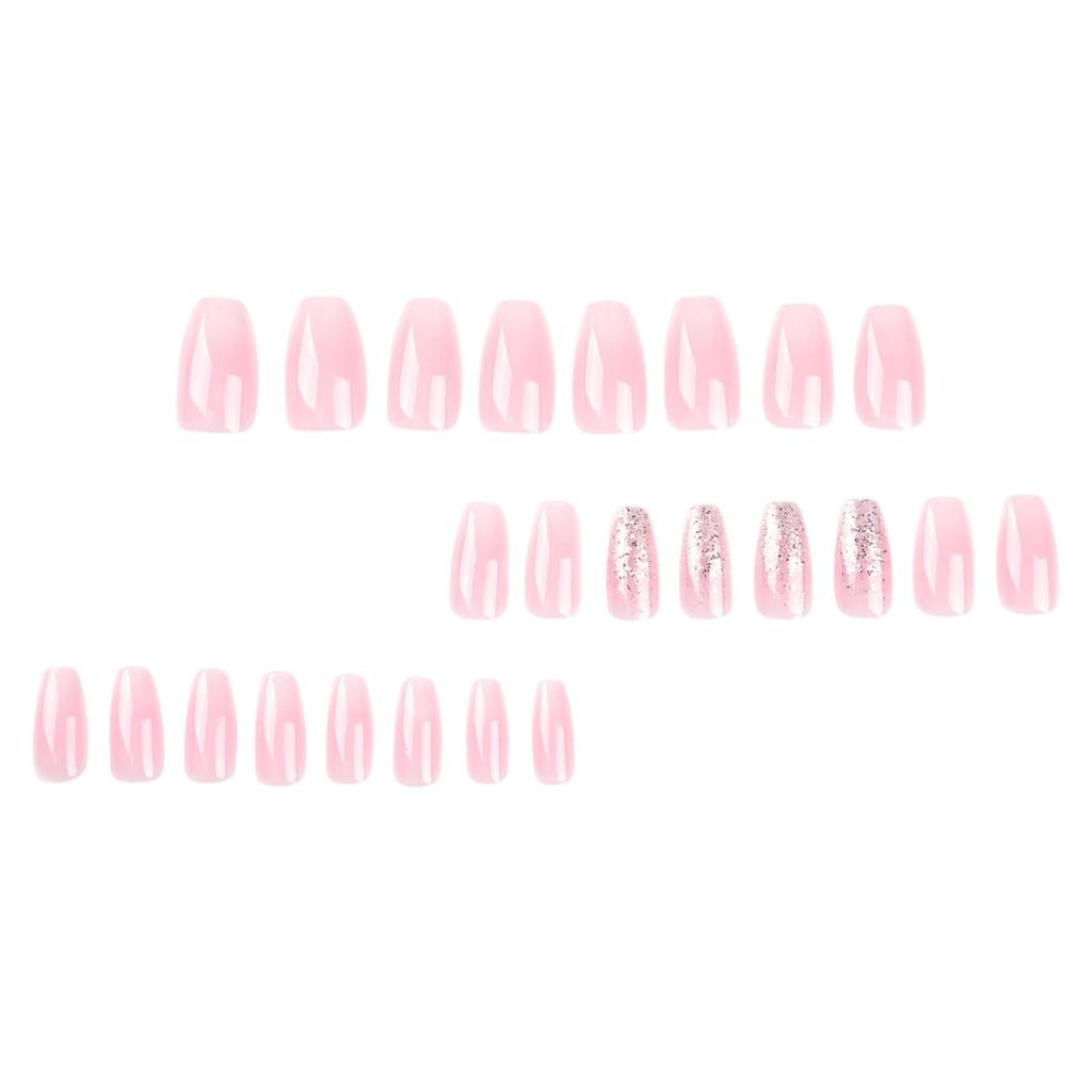 24 Stück Nagelstücke Tragbare Nägel Eis Transparent Falsche Nägel 10ml