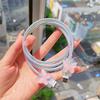 Data Line Bite Accessories for IPhone 18/20w Pink Crystal Butterfly Iphone Cable Protector Protective Cable Cover RXQ06