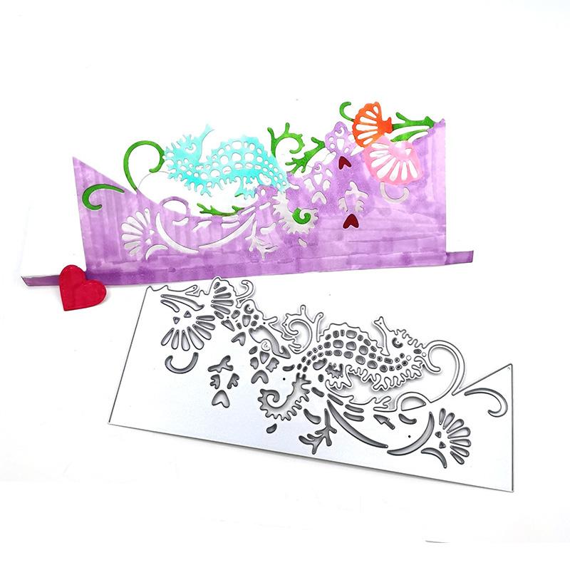 Seahorse Greeting Card Lace Paper Art Metal Stencil Embossing Cutting Dies for Diy Scrapbooking Paper Card Embossing Craft Decor