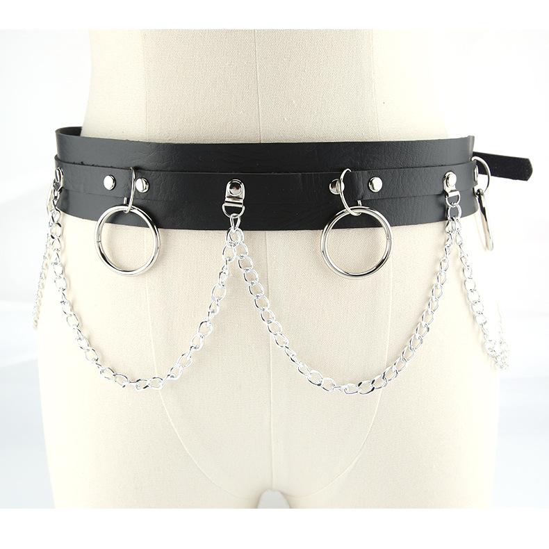 Punk Style Womens Belt Metal Chain Pendant Fashion Accessories Clothing