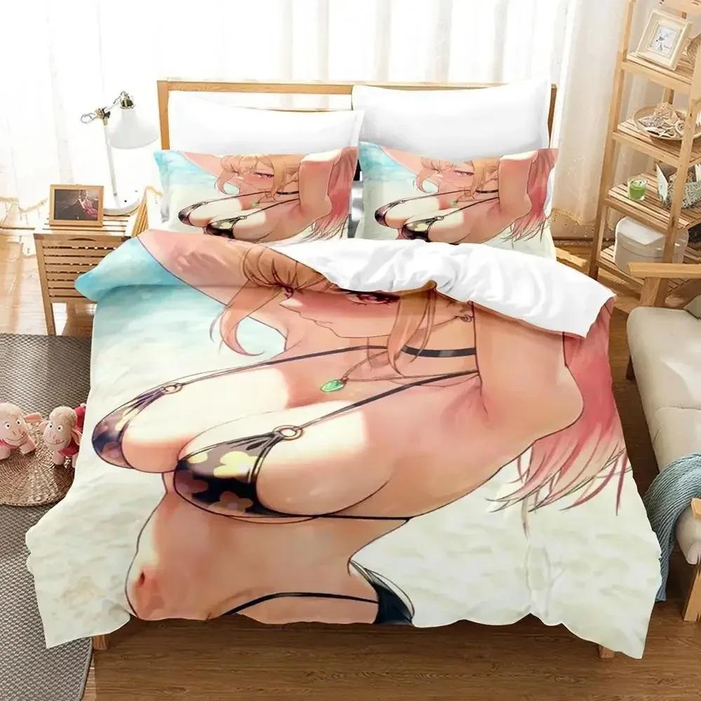 New 3D Print Sexy Lactating Girl, Young Woman Large Chest Bedding Set Anime Three-piece Set Adult Kid Bedroom Duvet Cover Sets