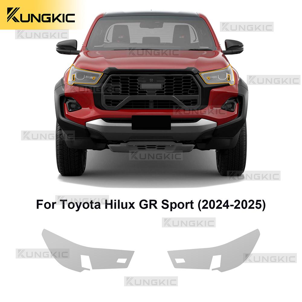 

For Toyota Hilux GR Sport 2024 2025 Headlight Rearview B C Pillars Clear Smoked Film Kit TPU Transparent Anti Scratch Sticker clear headlight