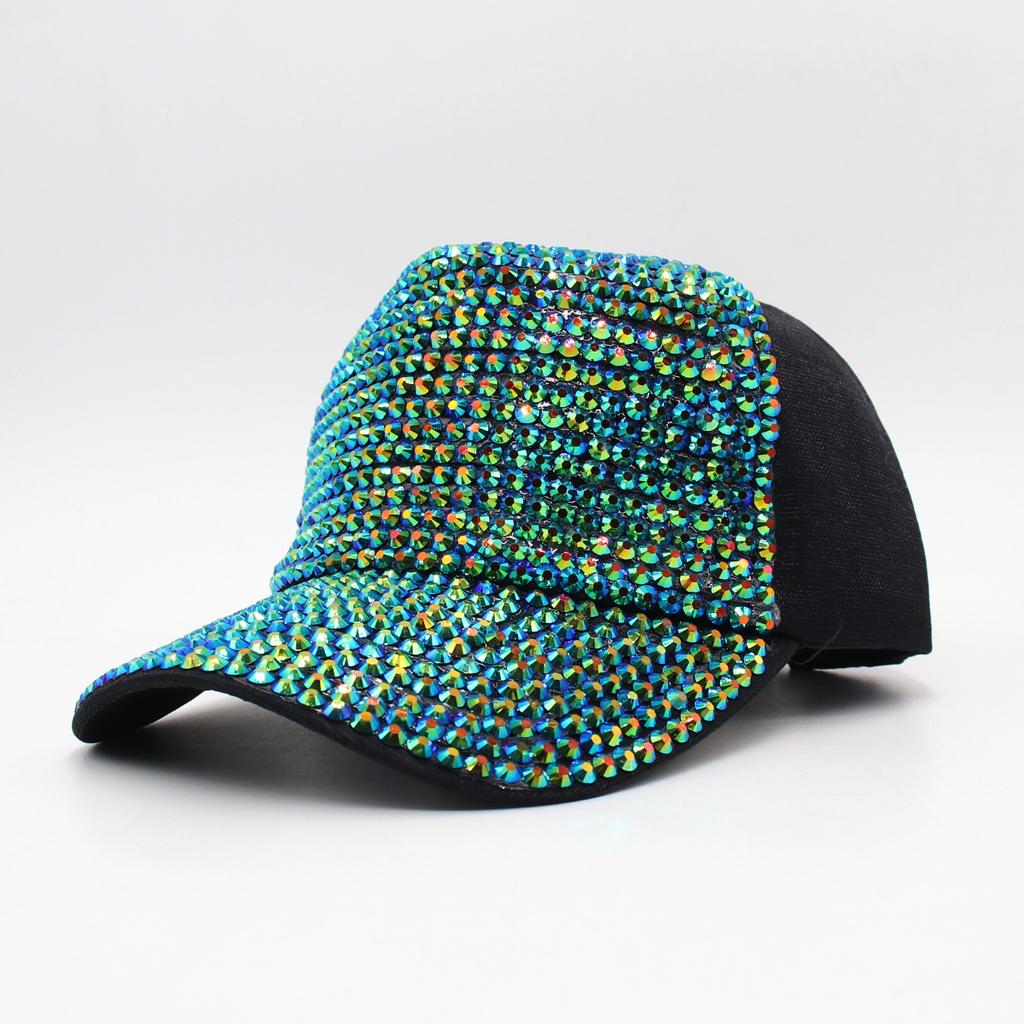 Diamond Hat Female Cap Casual Rhinestone Baseball Cap Sequin Visor Handmade Visor