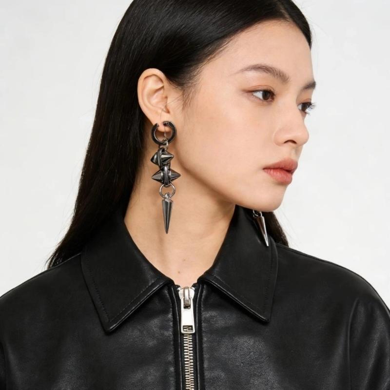 Stainless Steel Rivet Conical Studs Earrings Hip Hop Punk Style Ear Accessories for Daily Wear Parties