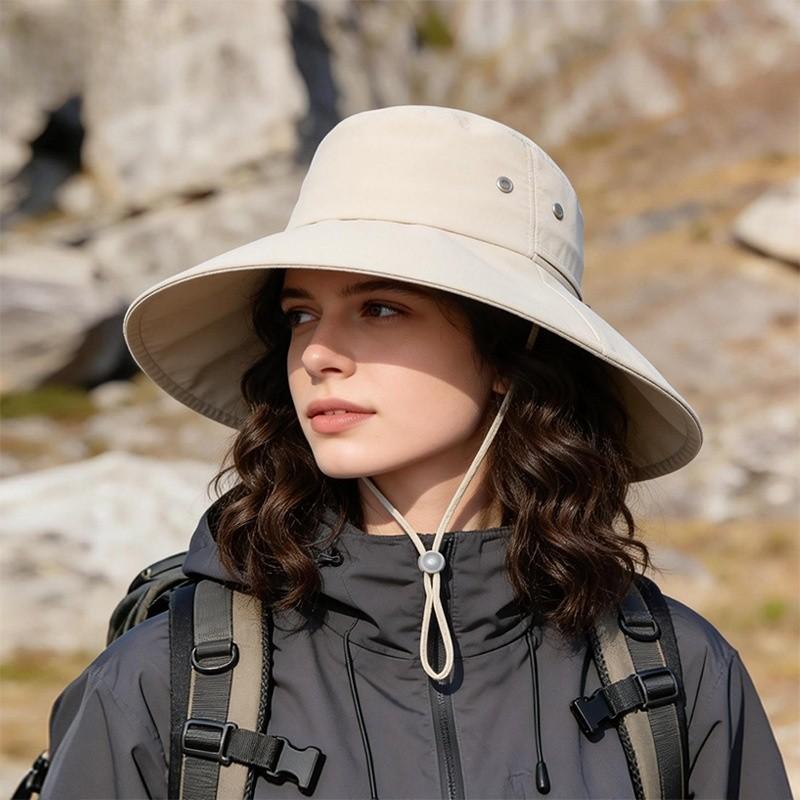 Outdoor Wide Brim Sun Hat With Adjustable Fit For Hiking And Camping