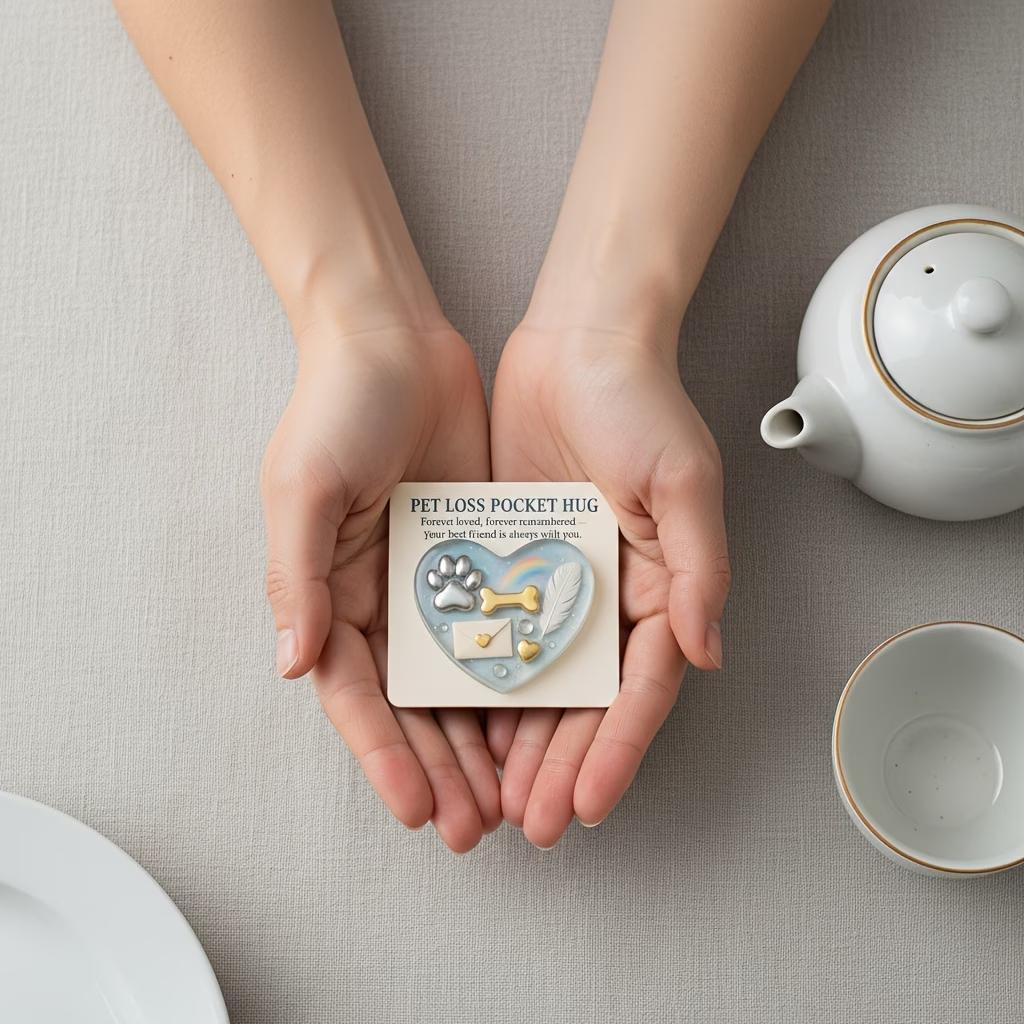 Dog Pocket Hug Memorial Card,2D Heart Keepsake,Inspirational Hug Token,Comfort Gift for Pet Lovers,Remembrance for Beloved Dog