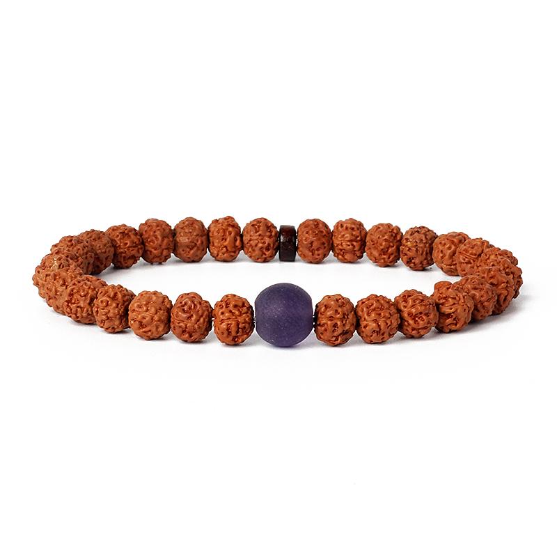 Natural Wood Star Moon Bodhi Seeds Bead Bracelet Promotes Meditation Wisdom & Good Luck Fortune Enlightenment Harmony Jewelry