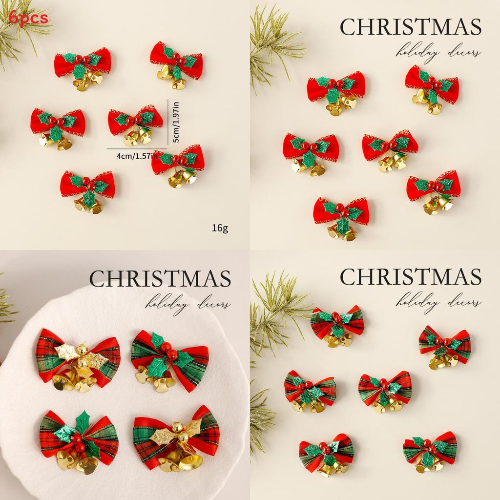 Christmas Mini Butterfly Bell Pendant Set Holiday Decoration Props For Festive Gift Present