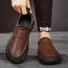 Handmade Genuine Leather Men's Casual Shoes Comfortable And Breathable Moccasins Men Business Flats Shoes Driving Shoes