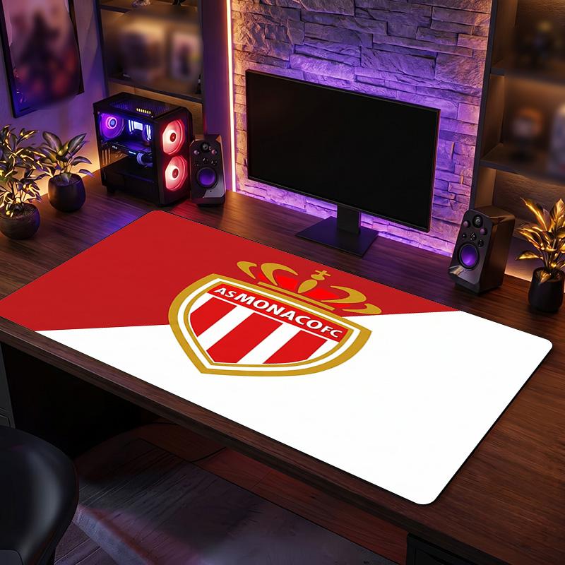Tappetino Mouse Tema Monaco FC, Design Logo Calcio Tappetino Scrivania Gaming XXL Antiscivolo per Mouse del Computer